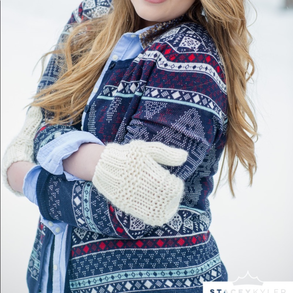 Merona Winter Print Button-Up Cardigan